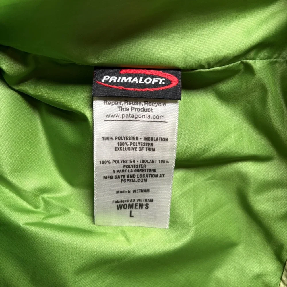 Patagonia Nano Puff Vest Womens Large Sage Green PrimaLoft Quilted Insulated L